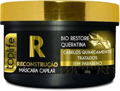 Máscara Reconstrutora Intensiva, Toplife Profissional, Bio Restore e Queratina 300gr