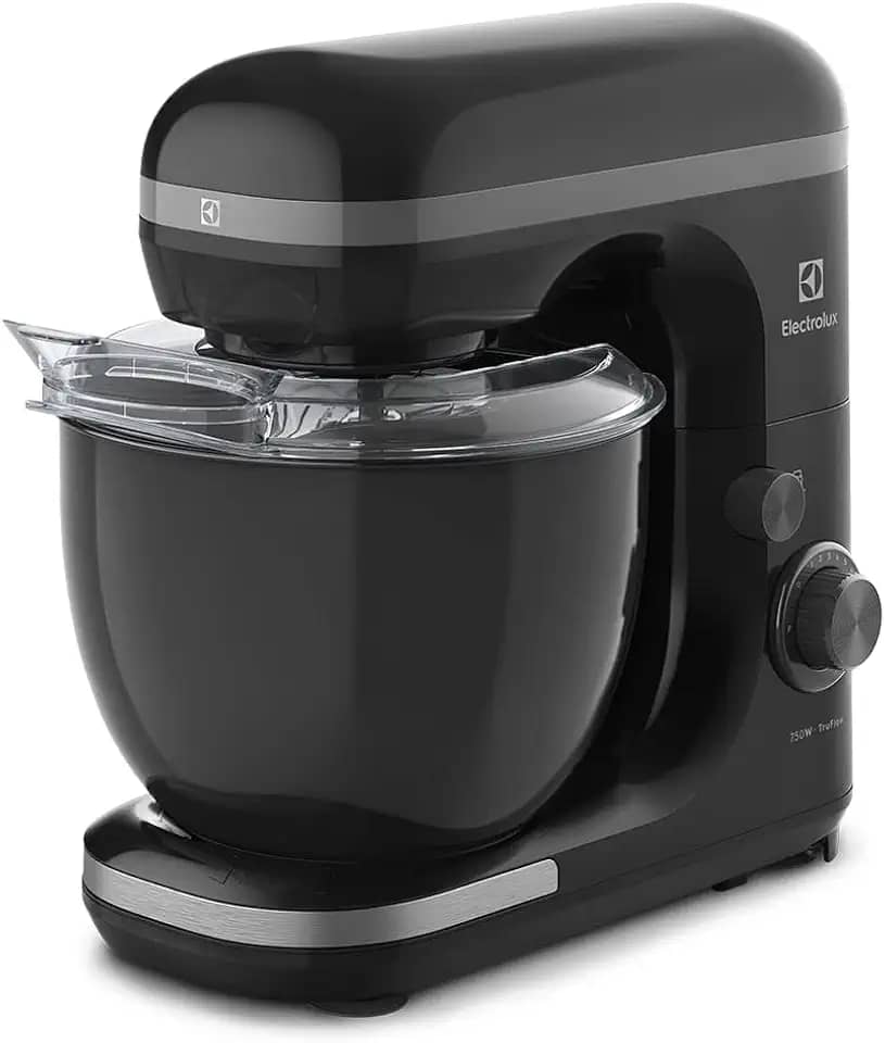 Electrolux Batedeira planetária potente capacidade 5L 750W 12 velocidades função pulsar massa pesada pes antiderrapante EKM30 preto 127v