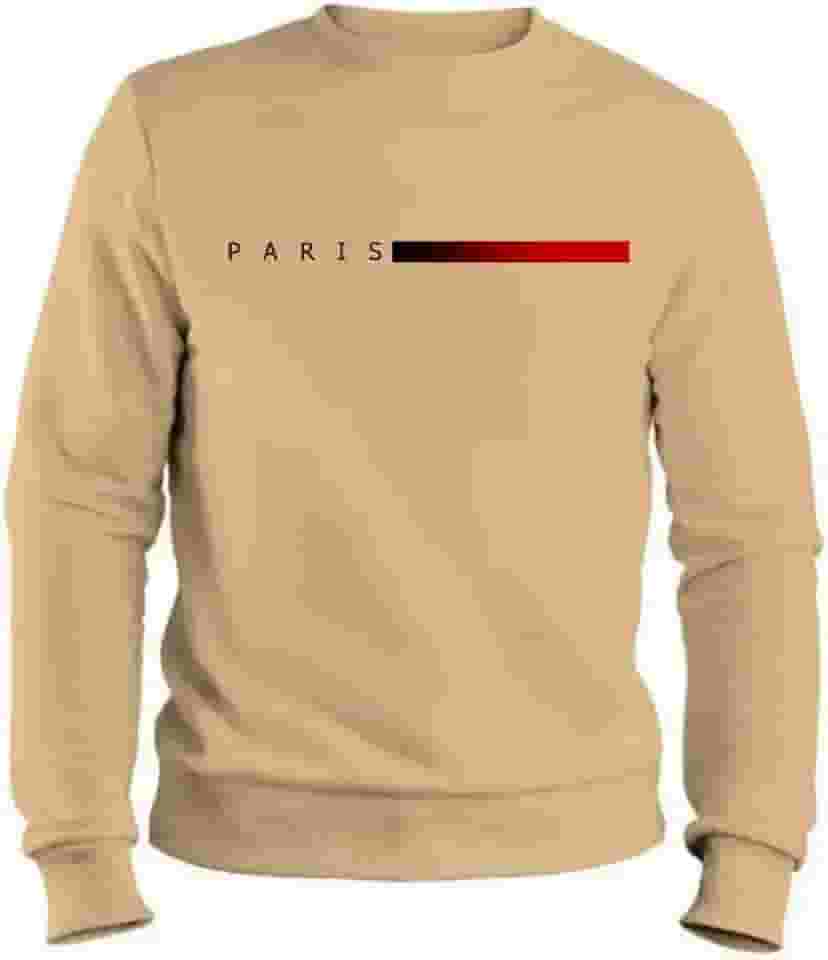 Moletom Masculino Paris Blusa de Frio Gola Careca Flanelado e Macio