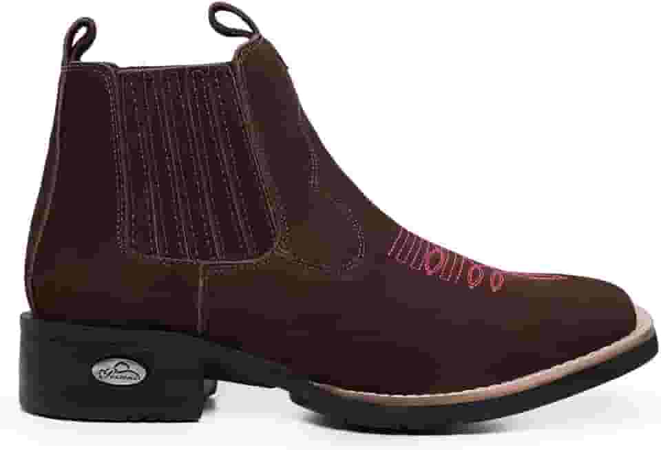 Bota Texana Country Botina Bico Quadrado Sola Viola Cano curto