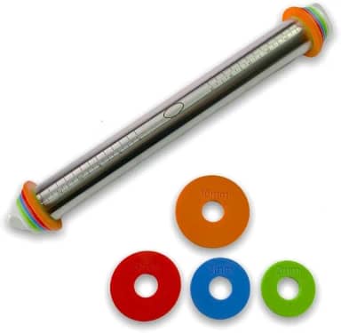 Rolo De Massa Inox Ajustável C/Medidas Confeitaria Cozinha