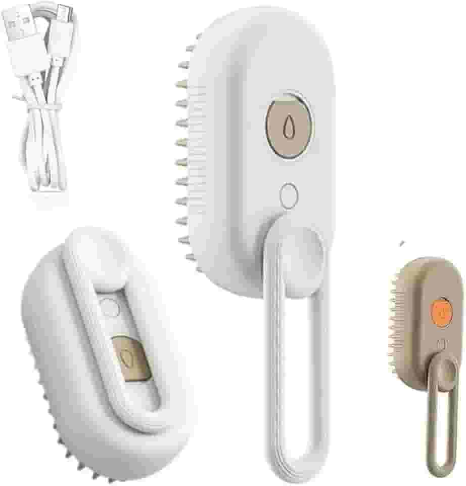 Escova Pet 3 em 1 A Vapor Para Remoção De Pelos Ideal Para Cães e Gatos Recarregável Premium