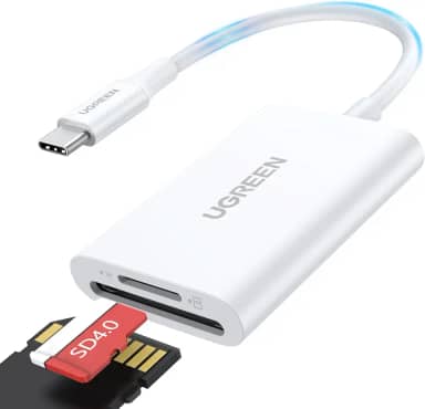 UGREEN Leitor de cartão SD USB C, 2 em 1, USB C, leitor de cartão micro SD, adaptador de leitor de cartão de memória, compatível com cartão SD/TF de alta velocidade de 170 MB/S para iPhone 15 16 Pro