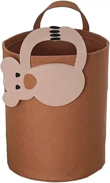 Lindo cesto de roupa suja dobrável de feltro para berçário, cesta de armazenamento de brinquedos, cobertores com alças (coala)