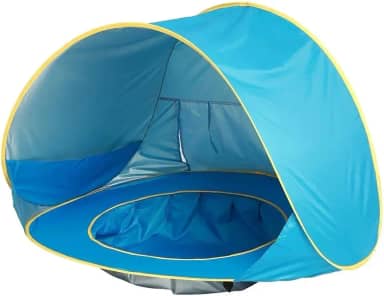EasyGo - Tenda de Praia para Bebês com Piscina e Proteção UV (Azul)