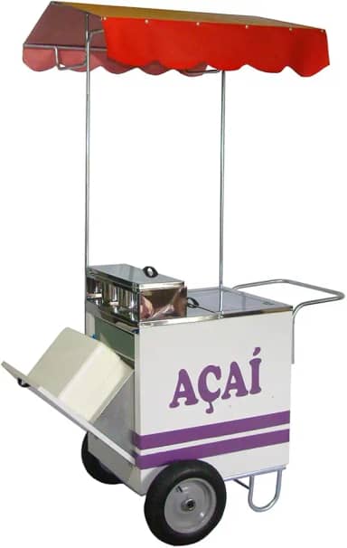 Carrinho de Açai com caixa térmica em aço inox e rodas pneumática Mod 4217
