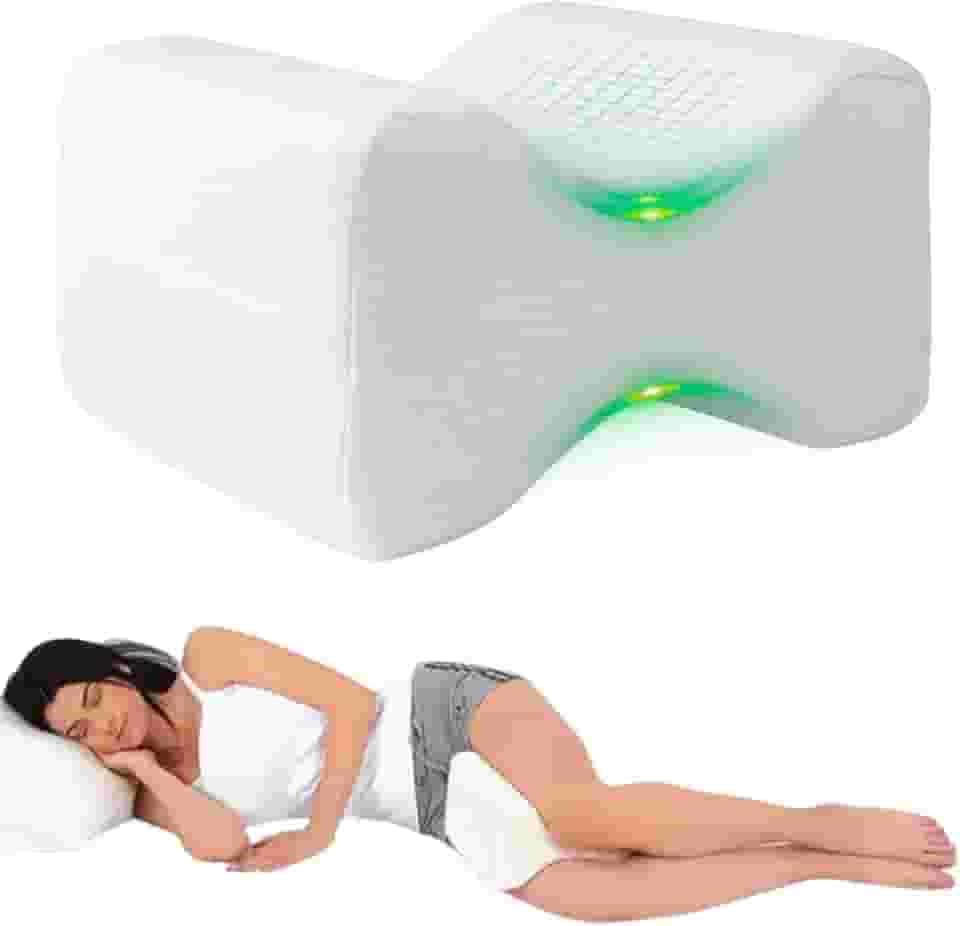 Travesseiro de Joelhos - JADEVIC - e Pernas com Espuma PREMIUM de Memória NASA Almofada para Gravidez e Panturrilhas 25x20x15cm Alivia Dores na Lombar Ciática Alinhamento Natural durante o Sono