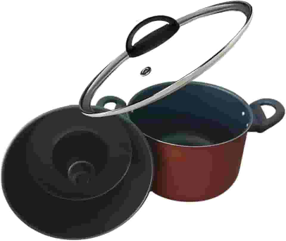 Panela Vermelha Conjunto Multiuso Pudim Banho Maria 2 X 1