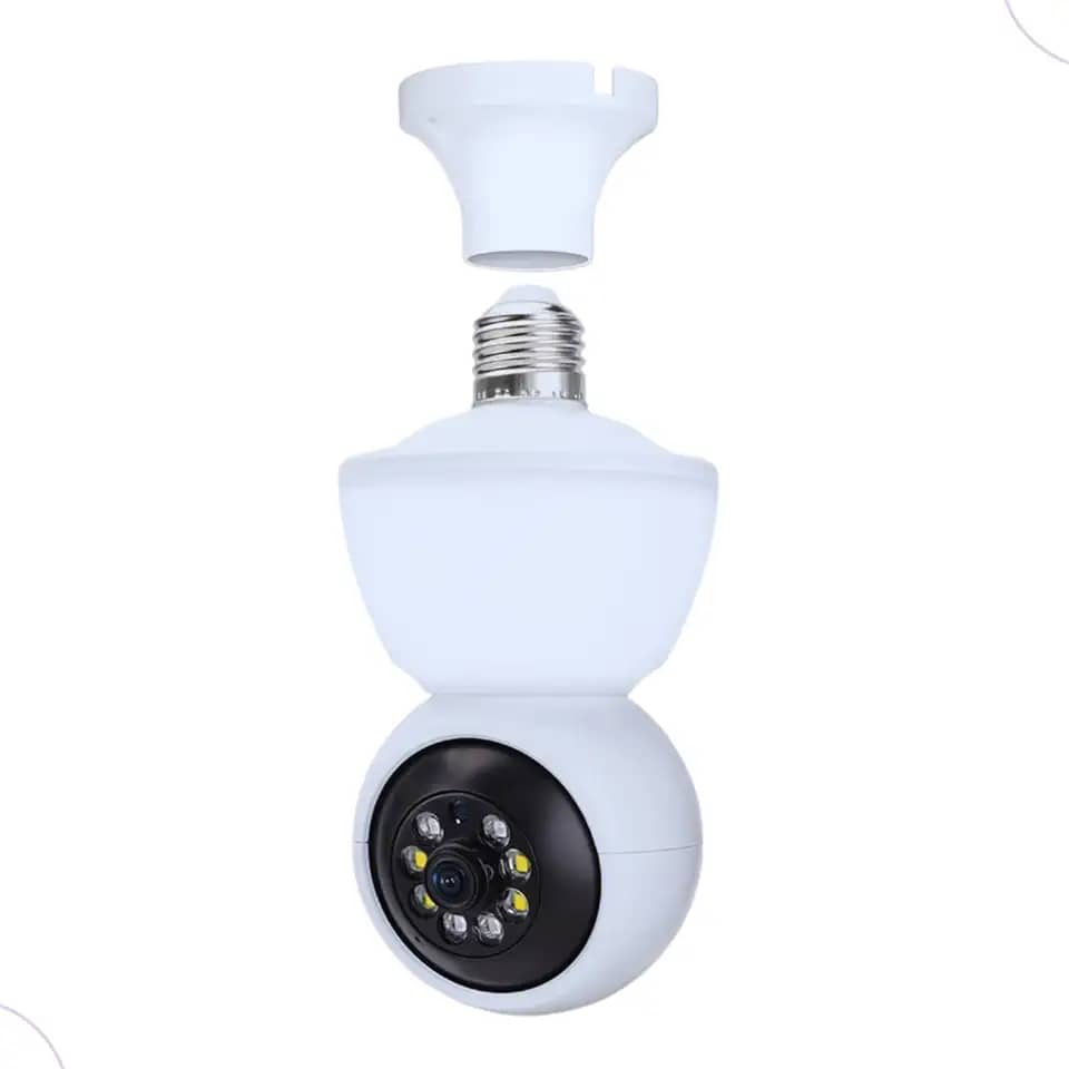 Gostey Camera De Segurança Lampada Wifi Giratoria 360 com Aplicativo e Sensor de Movimento