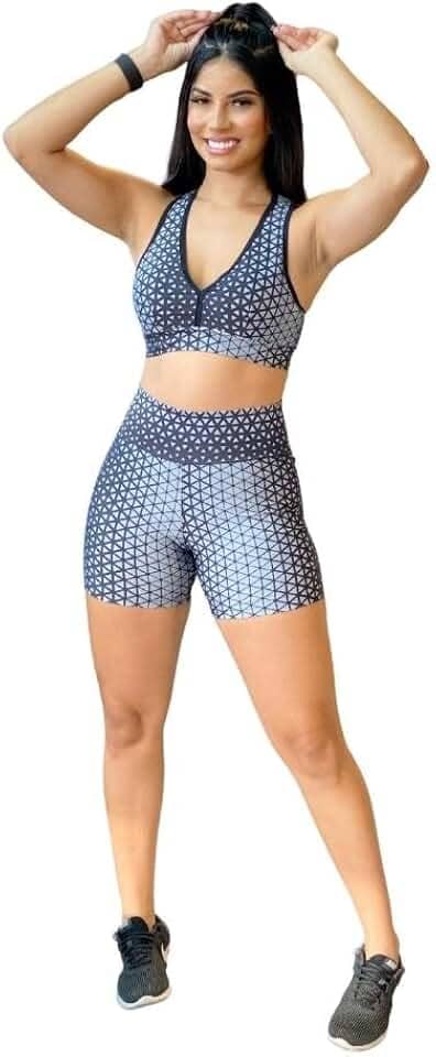 Conjunto Fitness Feminino Calça Legging e Top Nadador Roupa Academia Treino Exercicio Caminhada Ginastica