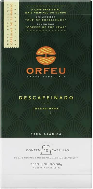 ORFEU Cápsulas De Café Descafeinado Orfeu Compatível Com Nespresso Contém 10 Cápsulas