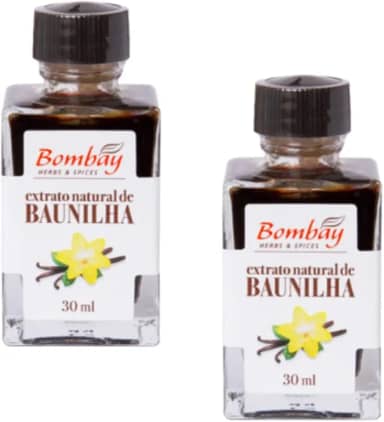 Kit 2 Vidros de Extrato Natural de Baunilha de 30mL cada - Bombay