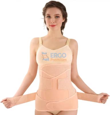 Kit de Cinta 3 em 1 Pós Parto Para Recuperação Cesárea Diástase com Suporte da Pelve Cintura e Barriga (XXG)