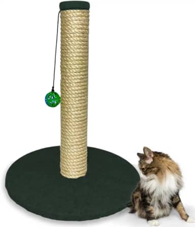 Arranhador para Gatos Torre Base Grande com Carpete Brinquedo Interativo Sisal 8mm (Verde)
