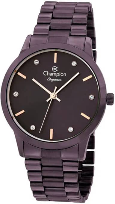 Relógio Analógico, Champion, Feminino, Linha Elegance CN24057L, pulseira em aço Vinho