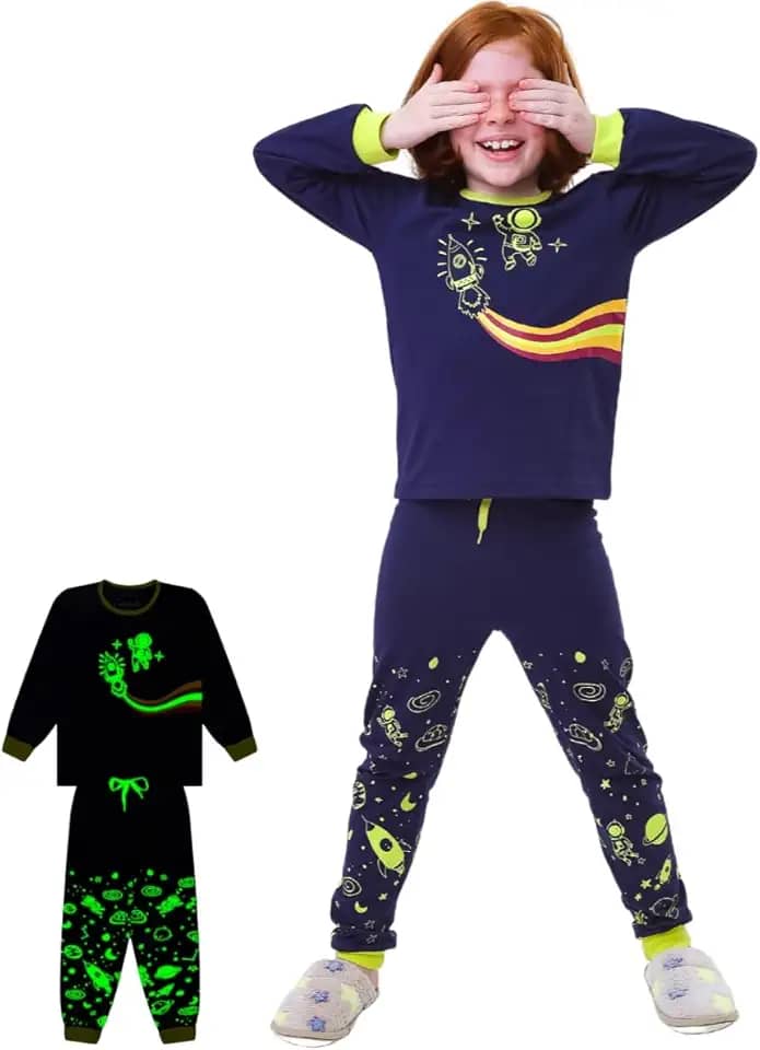 Pijama infantil Menino e Menina Neon, Abelhinha, Capivara, conjunto inverno, manga longa, algodão