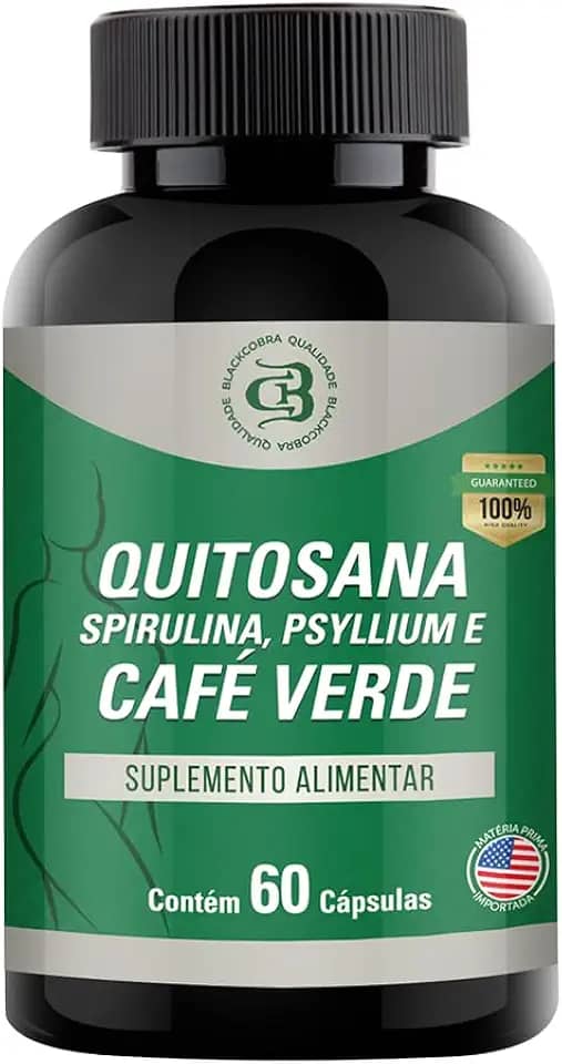 Mix Quitosana Spirulina Psyllium Café Verde 60 Caps Black Cobra