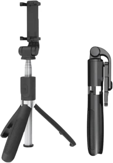 Bastão de Selfie Tripé 360º com Controle Remoto Bluetooth – Tripé para Celular com Suporte Dobrável 3 em 1 Compatível com Android e IOS
