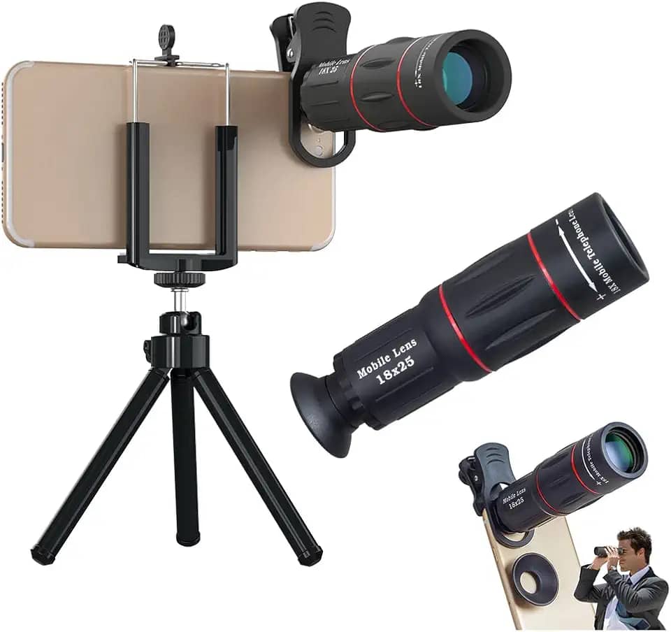 Luneta Para Celular Lente Telescópica Super Zoom 18x Apexel + Tripé