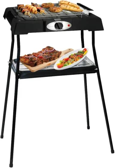 Churrasqueira Elétrica Mallory Montana II Preto - 220V 2 Em 1 Mesa e Suporte com 82cm de Altura