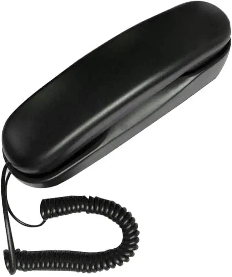 Celular com fio TelPal preto fino telefone com fio para idosos/mesa de parede, telefone para casa