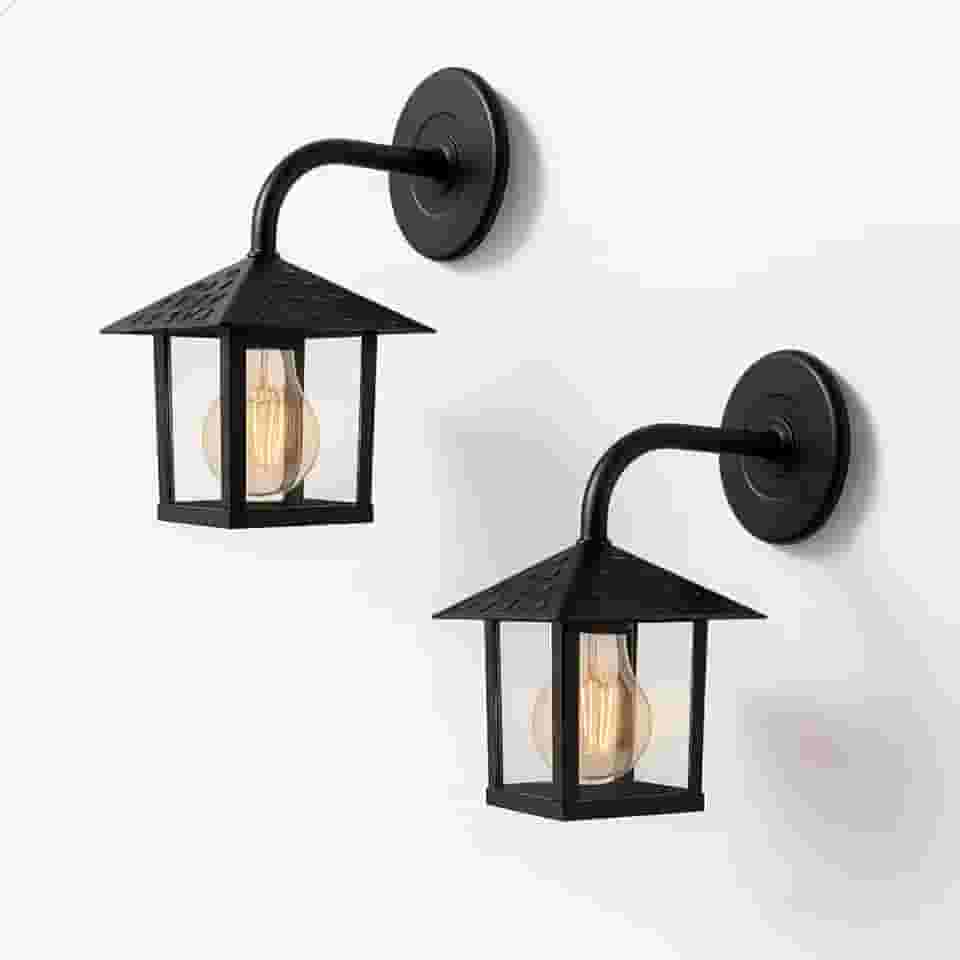 Arandela Colonial Vidro Preta com Base e27 para Parede uso Interno e Externo Coberto Bivolt (2)