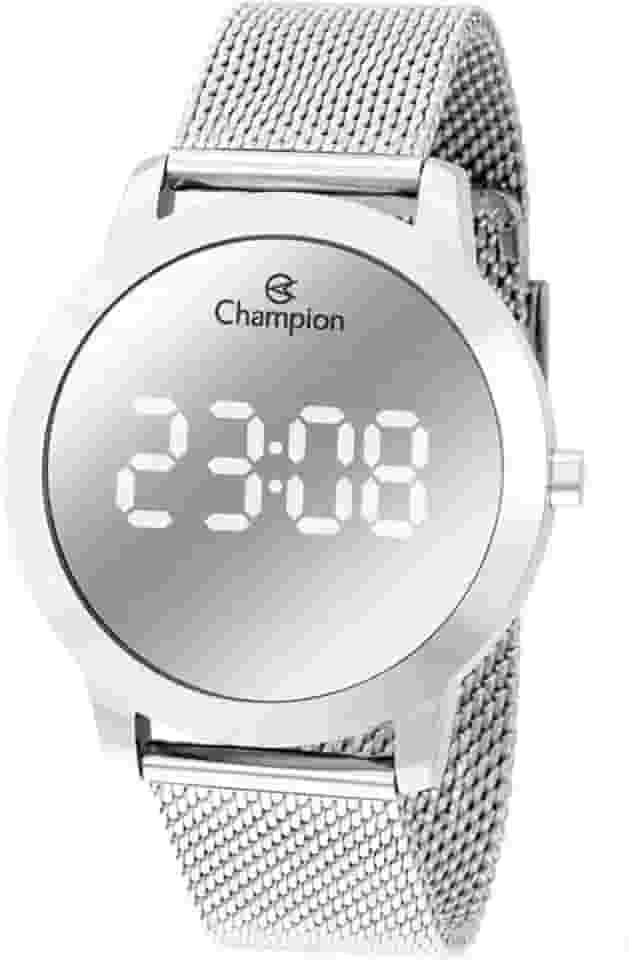 Relógio Digital Feminino Champion Prata Espelhado CH40106S