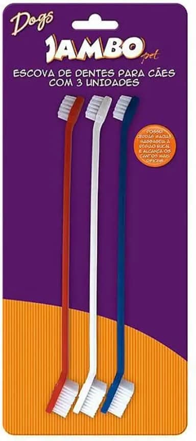 JAMBO PET Escova De Dente Para Caes Jambo Com 3 Unidades Para Pets
