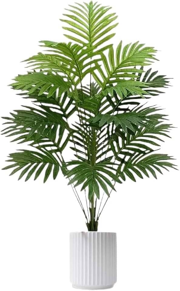 Palmeira Artificial para Decoração de Interior, Planta Realista 70cm com 18 Folhas, Ideal para Decorar Sala