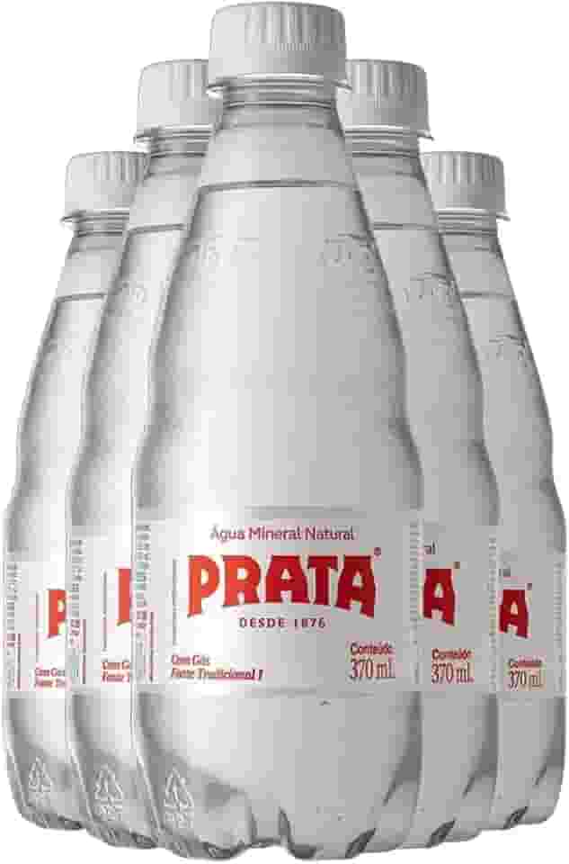 Kit 12 Água Prata Mineral Natural Com Gás Pet 370ml Pack