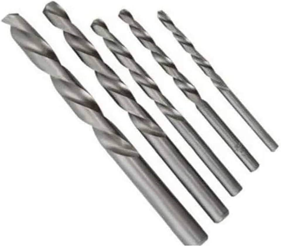 Kit 5 Brocas Metal Aço 4 5 6 8 e 10 mm Titânio Furadeira Helicoidal Cilíndrica Furar Rápido Usinagem