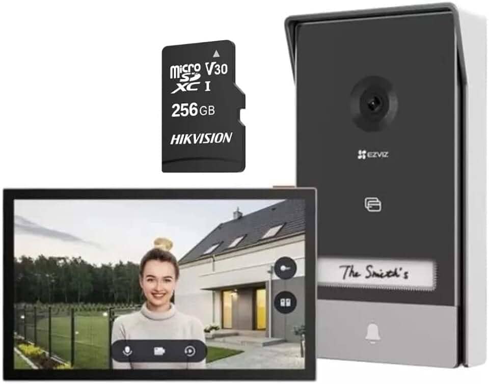 Kit Videoporteiro HP7 2K com Tela 7” Bivolt IP65 + Cartão de Memória 256GB – Segurança Residencial com Alta Definição e Armazenamento Ampliado