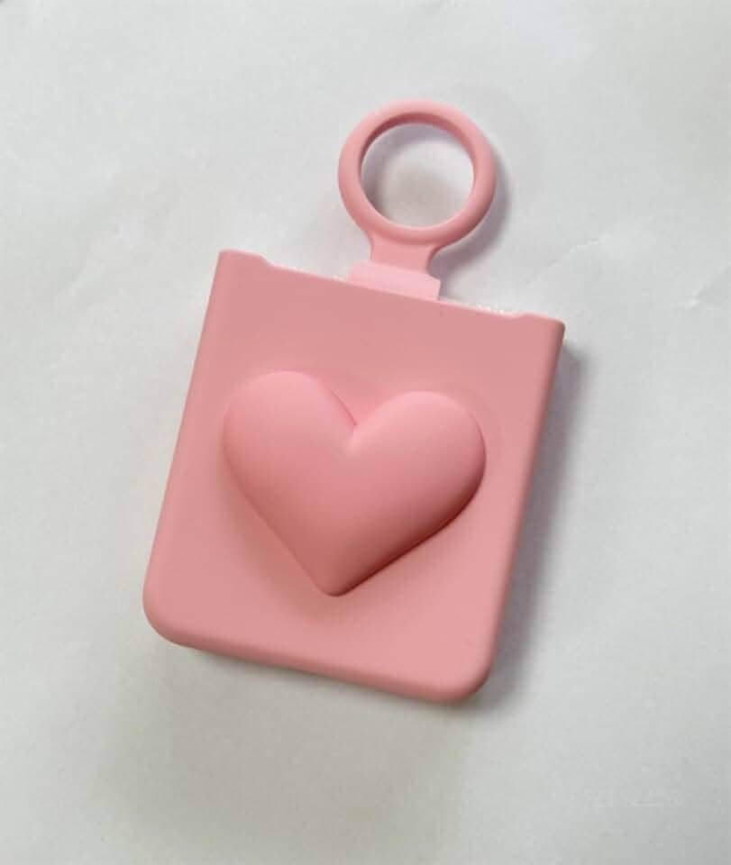 Capa de anel de silicone macio de luxo coreano com coração de amor 3D para Samsung Galaxy Z Flip 3 5G Z Flip3 Zflip3 Flip4 Zflip4 Capa, M, para Flip 4