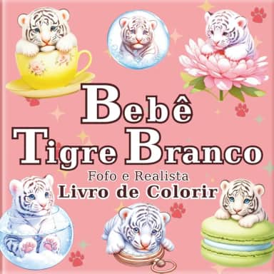 Bebê Tigre Branco: Livro de Colorir de Tigres Brancos Fofos e Realistas para Adultos: 50 belas ilustrações para um momento relaxante e de alívio do ... (A Jornada do Artista em um Mundo Minúsculo)