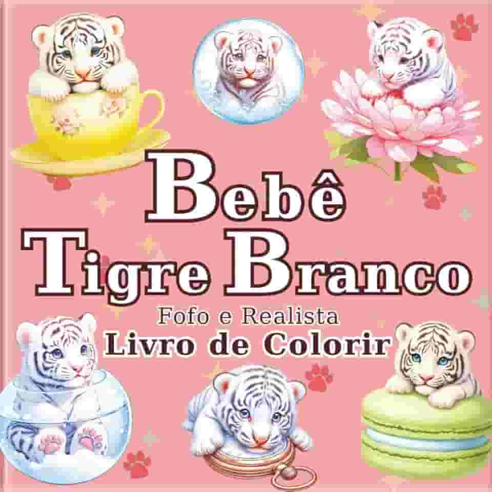 Bebê Tigre Branco: Livro de Colorir de Tigres Brancos Fofos e Realistas para Adultos: 50 belas ilustrações para um momento relaxante e de alívio do ... (A Jornada do Artista em um Mundo Minúsculo)