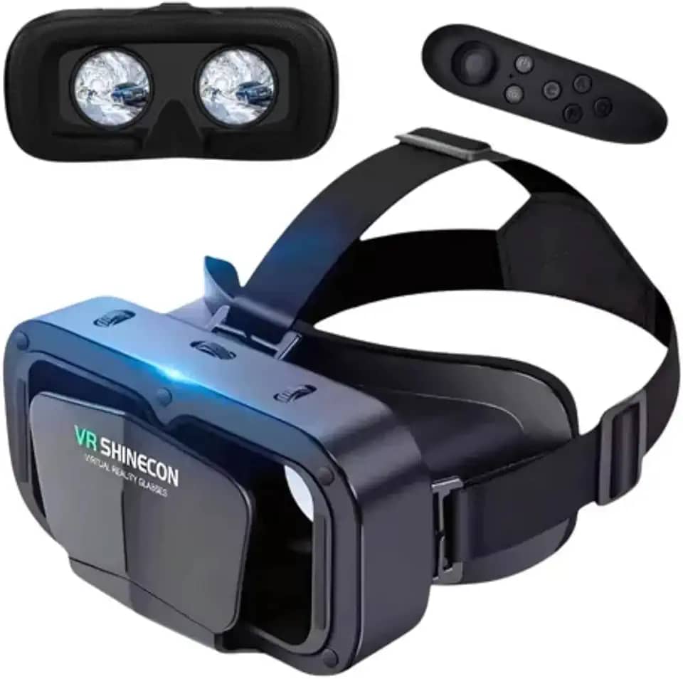Óculos de Realidade Virtual VR 3D com Controle Bluetooth, Visão 360° Imersiva, Compatível com Smartphones de até 7,2 Polegadas