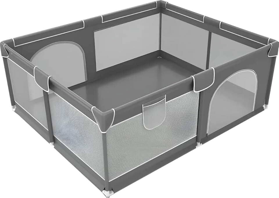 Cercadinho para Bebê/Pet 180x150x66 – Tela Respirável, Estrutura Reforçada, Seguro e Fácil de Montar, Uso Interno e Externo - Acompanha Sacola de Transporte