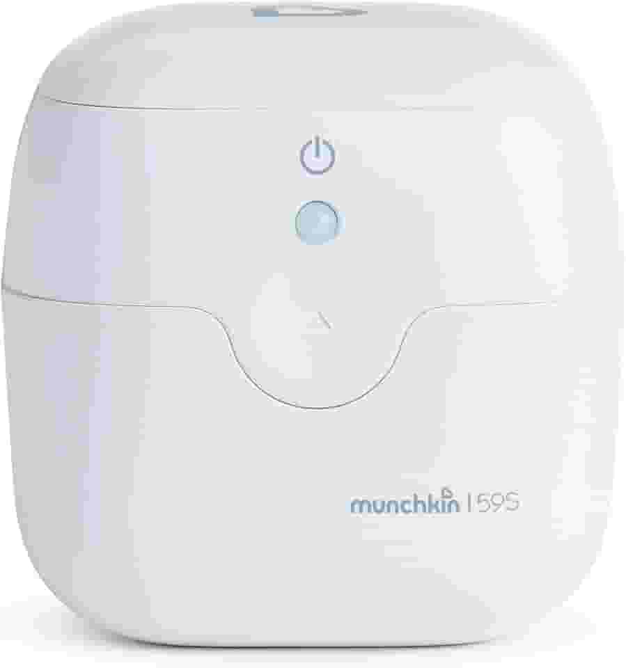 Esterilizador UV portátil da Munchkin, mata 99,99% dos germes em 59 segundos, branca, mini caixa de higienizador de luz UV