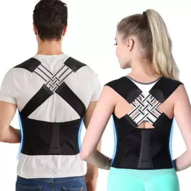 Colete Corretor de Postura Ortopédico Ajustável Postufit – Cinta Lombar e Cervical para Coluna, Alívio de Dores nas Costas, Melhora a Postura e o Sono, Produto - Velcro/unisex (XXL-Grande)