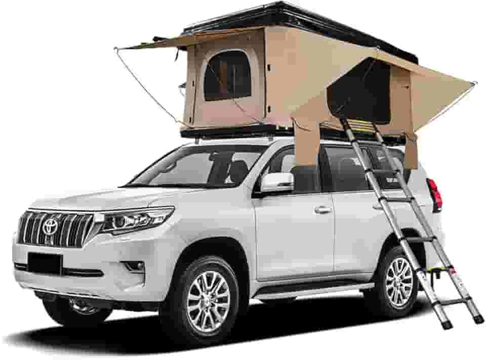 Barraca Telhado CaminhãO Suv Barraca Acampamento Com Escada E Luz EmergêNcia Solar, Barraca Teto Solar ImpermeáVel RespiráVel Grande EspaçO Ao Ar Livre Viagem Reboque Pesca Barraca 3-4 Pessoas