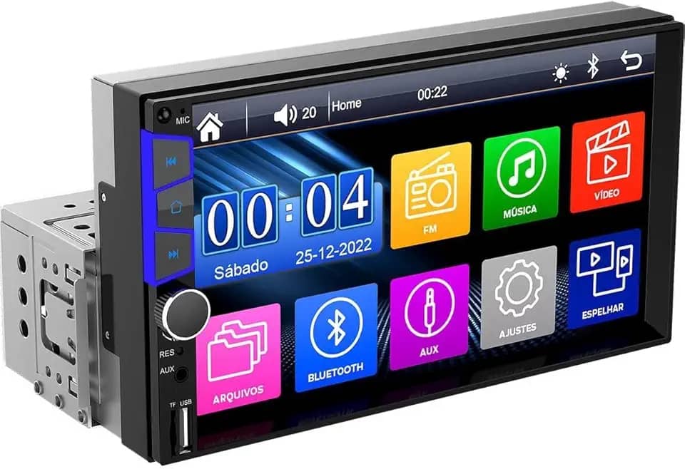 Central Multimídia Mp5 1Din 2Din Espelhamento iOS Android BT