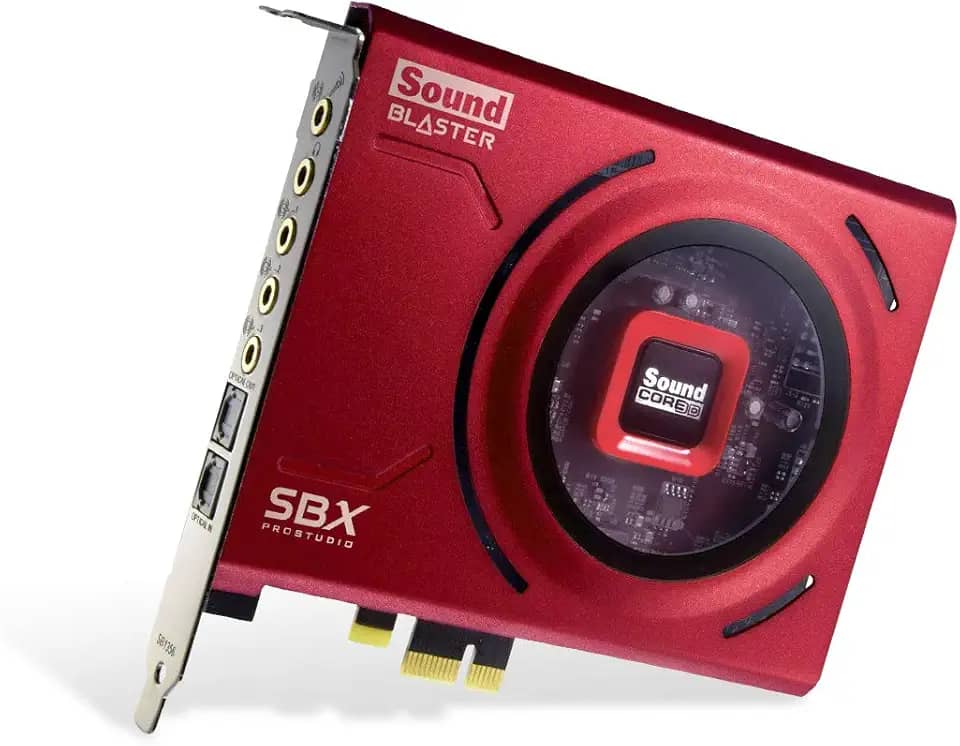 Creative Placa de som para jogos Sound Blaster Z SE Internal PCI-e e DAC, 24 bits/192 kHz, 116 dB SNR, ASIO, 600Ω Fones de ouvido, Equalizador de microfone, Discreto 5.1/Virtual 7.1, Suporta Dolby Digital Live, DTS