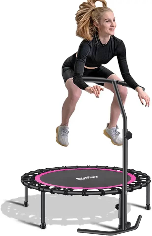 NEWAN 40 "Mini Trampolim Silencioso Fitness Trampolim Bungee Rebounder Jumping Cardio Trainer Treino Para Adultos - Limite Máximo 330 Lbs