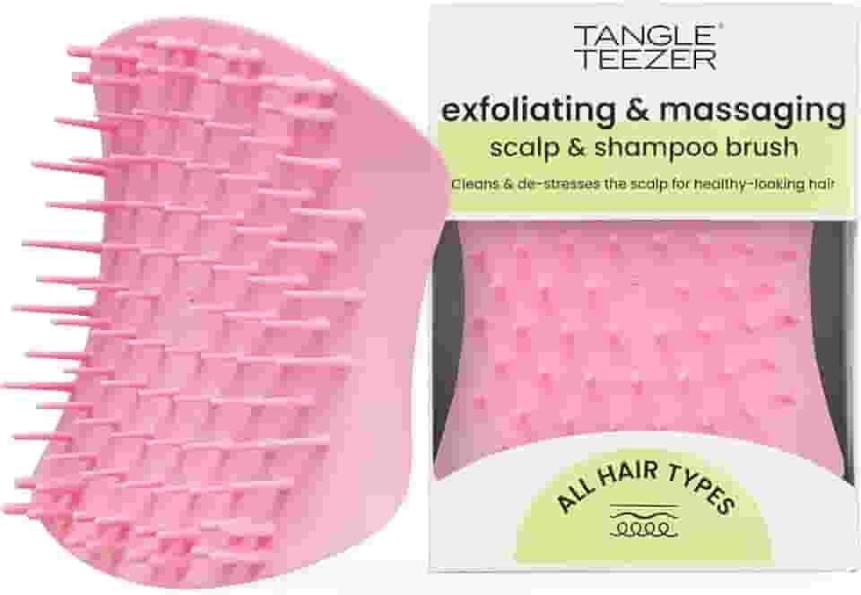 Tangle Teezer - Escova de esfoliação e limpeza do couro cabeludo Scalp Brush Exfoliator. Cor: Rosa