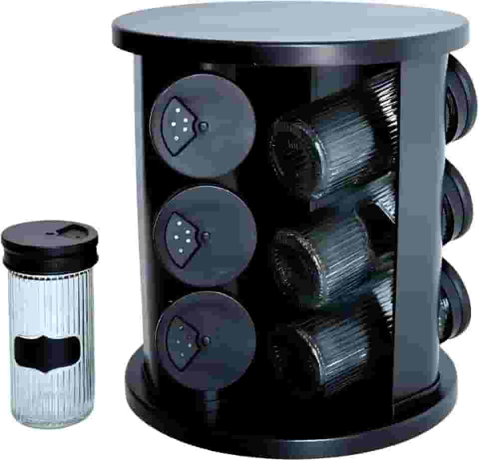 PORTA CONDIMENTOS TEMPEROS 9 POTES DE VIDRO LINES