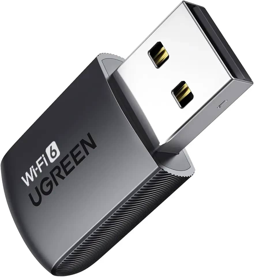 UGREEN Adaptador WiFi para PC de mesa, AX900 USB WiFi 6 adaptador com banda dupla de 5GHz/2,4 GHz, driver integrado para Windows 10/11