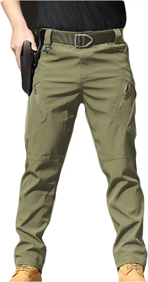 Calça comprida cargo masculina Dressnu com tecido elástico para uso ao ar livre