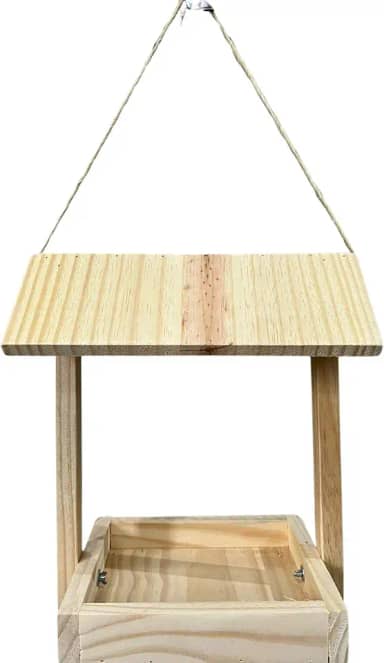 Comedouro E Tratador De Pássaros Livres E Silvestres Em Madeira Pinus