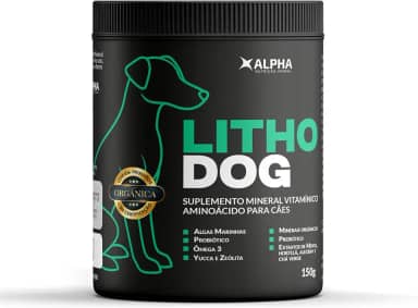 Litho Dog – Suplemento Mineral e Vitamínico para Cães | Algas Marinhas, Ômega 3, Minerais Orgânicos, Pré e Probióticos | Evita Queda de Pelos | 150g