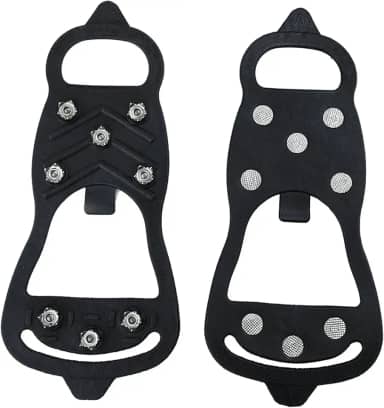 1 par de 8 picos crampons caminhada crampon spikes apertos antiderrapante tração pinças de gelo tração grampos para caminhadas montanhismo